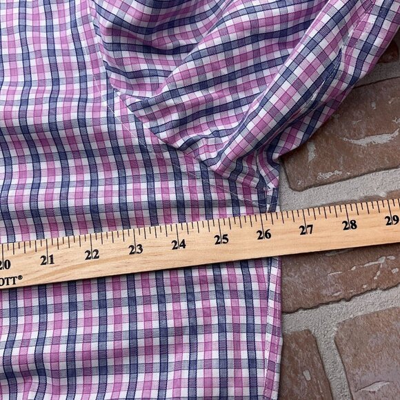 Untuckit Shirt Mens 2XLarge Purple‎ Blue Check Regular Cotton Wrinkle Free - Picture 6 of 11